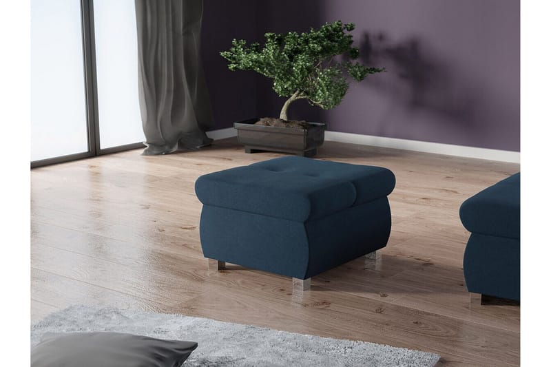 Cerys Fotpall 60 cm - Blå - Products - Möbler - Fåtölj & stolar - Pall & puff - Fotpallar
