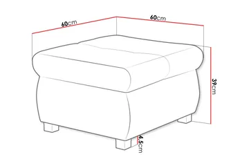 Cerys Fotpall 60 cm - Grön - Products - Möbler - Fåtölj & stolar - Pall & puff - Fotpallar