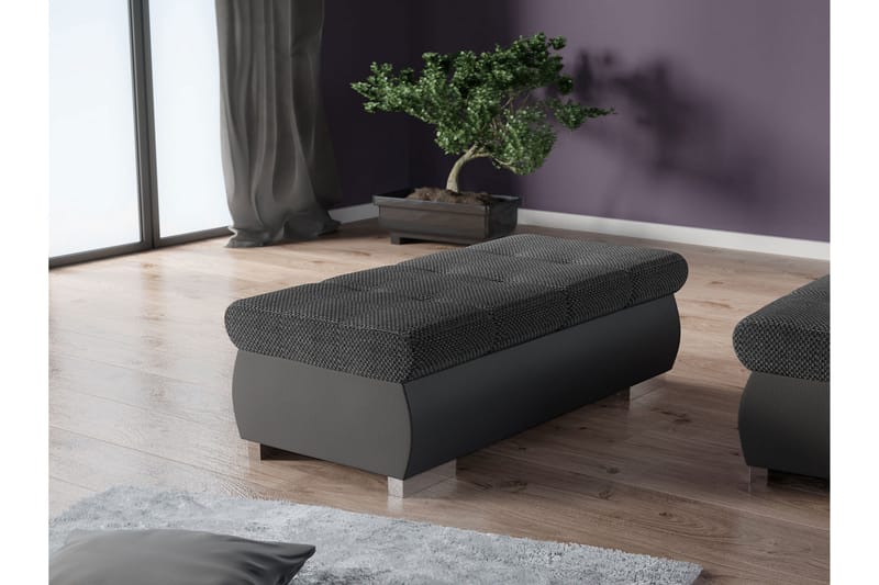 Cerys Fotpall 60 cm - Ljusgrå/Mörkgrå - Products - Möbler - Fåtölj & stolar - Pall & puff - Fotpallar