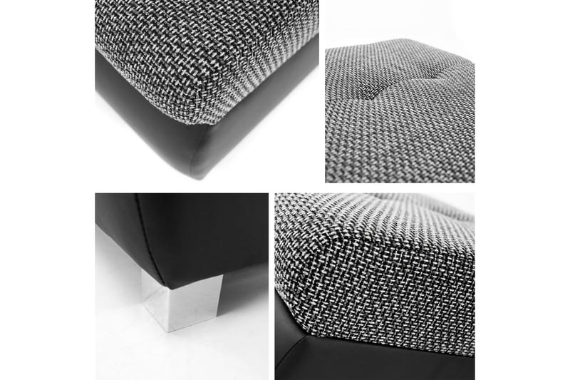 Cerys Fotpall 60 cm - Svart/Grå - Products - Möbler - Fåtölj & stolar - Pall & puff - Fotpallar