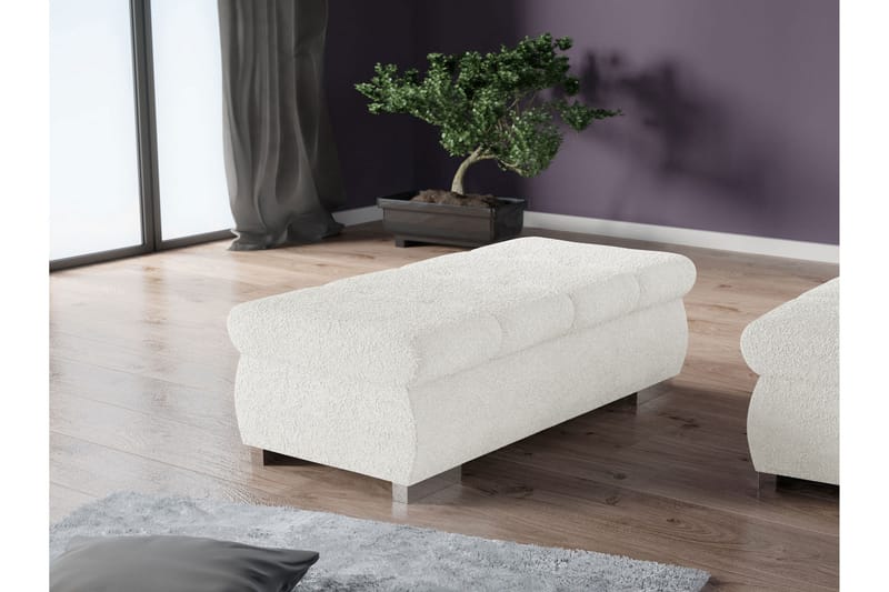 Cerys Fotpall 60 cm - Vit - Products - Möbler - Fåtölj & stolar - Pall & puff - Fotpallar