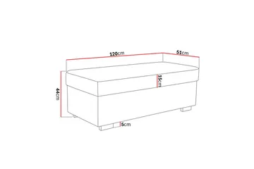 Crazy Fotpall med Förvaring 120x50 - Antracit - Products - Möbler - Fåtölj & stolar - Pall & puff - Fotpallar