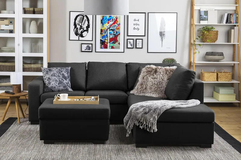 Crazy Fotpall med Förvaring 80x65 - Antracit - Products - Möbler - Fåtölj & stolar - Pall & puff - Fotpallar