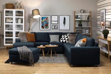 Crazy Fotpall med Förvaring 80x65 - Mörkblå - Products - Möbler - Fåtölj & stolar - Pall & puff - Fotpallar