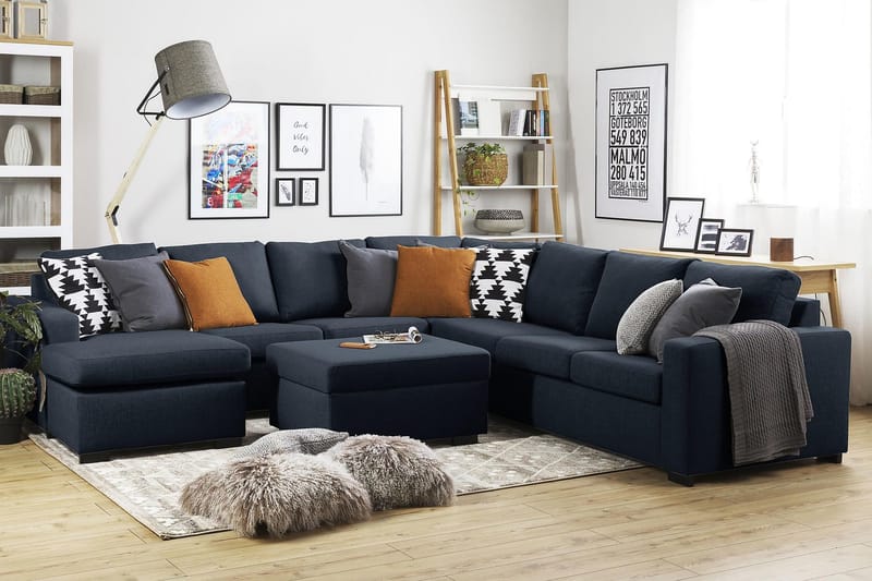 Crazy Fotpall med Förvaring 80x65 - Mörkblå - Products - Möbler - Fåtölj & stolar - Pall & puff - Fotpallar