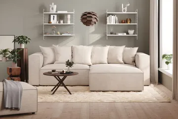 Cubo 1-sits  Rektangulär Fotpallsmodul i Manchester 120 cm bred - Beige - Products - Möbler - Fåtölj & stolar - Pall & puff - Fotpallar