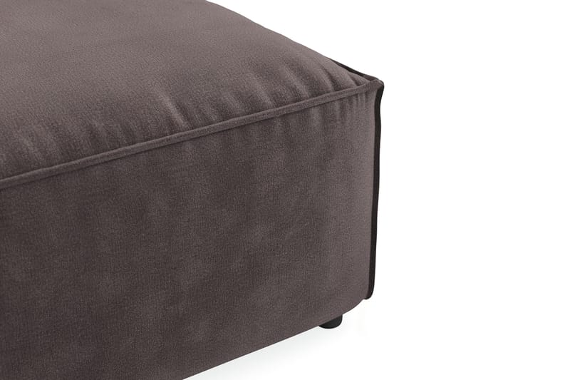 Cubo 1-sits  Rektangulär Fotpallsmodul i Sammet 80 cm bred - Mörkgrå - Products - Möbler - Fåtölj & stolar - Pall & puff - Fotpallar