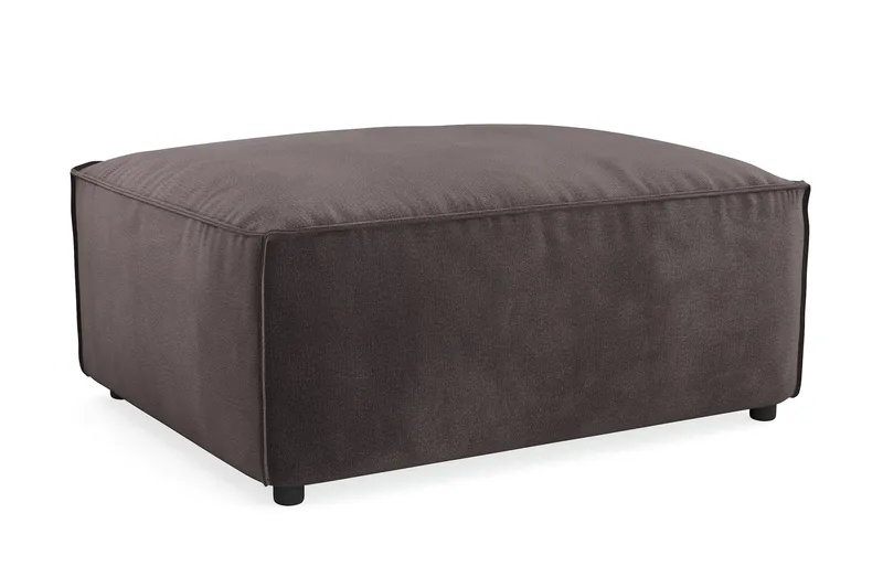 Cubo 1-sits  Rektangulär Fotpallsmodul i Sammet 80 cm bred - Mörkgrå - Products - Möbler - Fåtölj & stolar - Pall & puff - Fotpallar