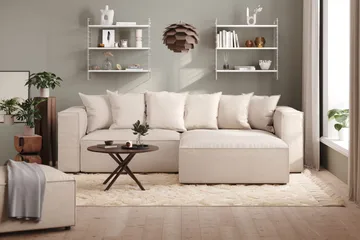 Cubo 1-sits  Rektangulär Fotpallsmodul i Tyg 120 cm bred - Beige - Products - Möbler - Fåtölj & stolar - Pall & puff - Fotpallar