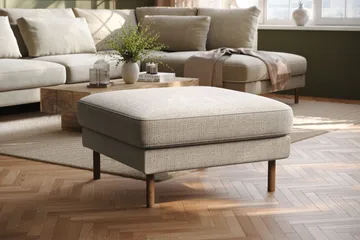 Florenz Fotpall - Grå/Beige - Products - Möbler - Fåtölj & stolar - Pall & puff - Fotpallar
