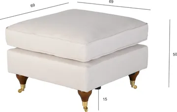 Fotpall Howard Watford Deluxe 69x69 cm - Beige - Products - Möbler - Fåtölj & stolar - Pall & puff - Fotpallar
