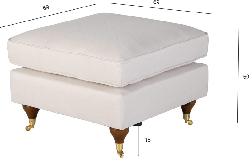 Fotpall Howard Watford Deluxe 69x69 cm - Beige - Products - Möbler - Fåtölj & stolar - Pall & puff - Fotpallar