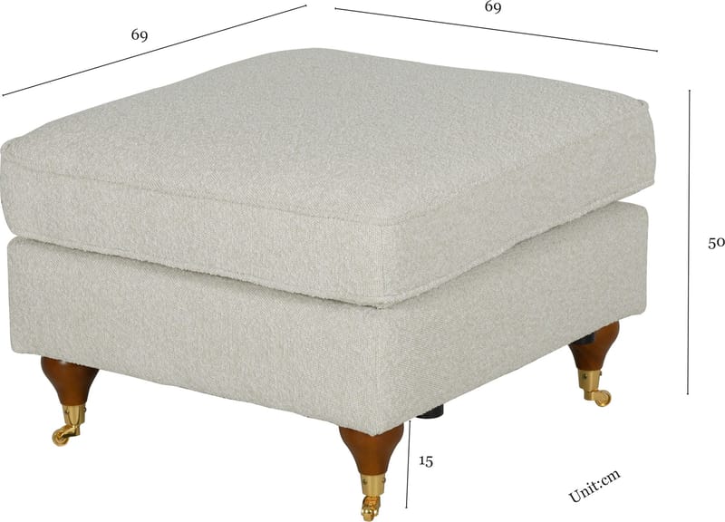Fotpall Howard Watford Deluxe 69x69 cm - Vit - Products - Möbler - Fåtölj & stolar - Pall & puff - Fotpallar