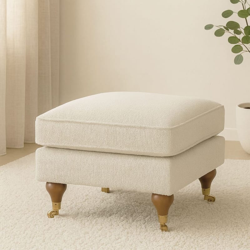 Fotpall Howard Watford Deluxe 69x69 cm, Vit
