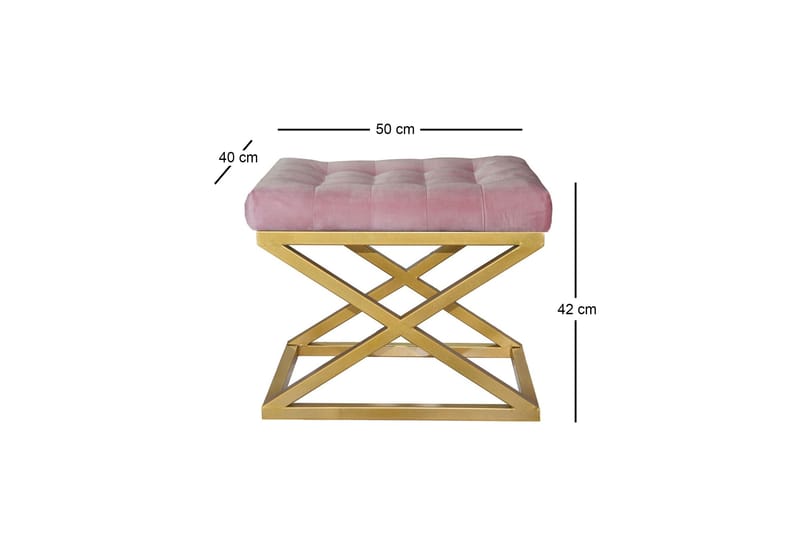 Gillie Sittpuff 40 cm - Guld/Rosa - Products - Möbler - Fåtölj & stolar - Pall & puff - Sittpuff