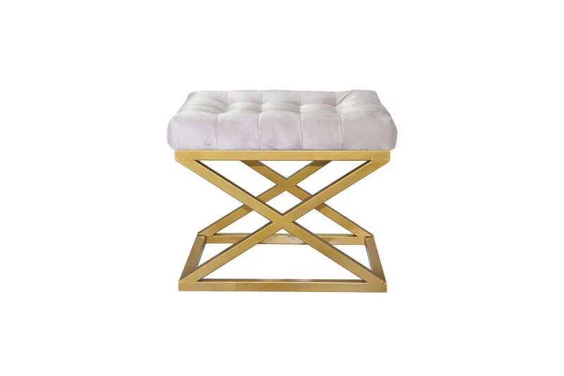 Gillie Sittpuff 40 cm - Guld/Vit - Products - Möbler - Fåtölj & stolar - Pall & puff - Sittpuff