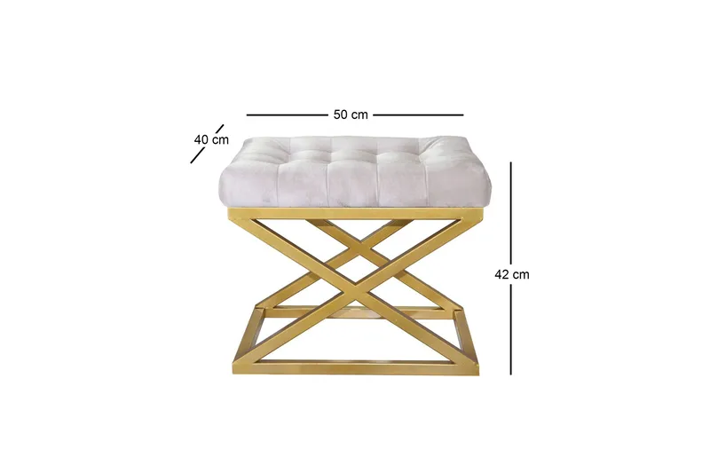 Gillie Sittpuff 40 cm - Guld/Vit - Products - Möbler - Fåtölj & stolar - Pall & puff - Sittpuff