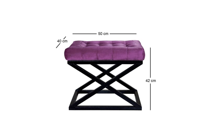 Gillie Sittpuff 40 cm - Svart/Purple - Products - Möbler - Fåtölj & stolar - Pall & puff - Sittpuff