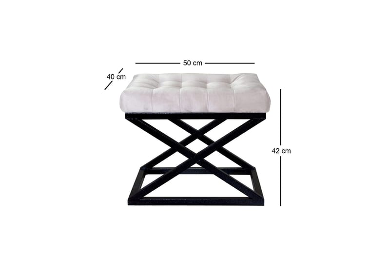 Gillie Sittpuff 40 cm - Svart/Vit - Products - Möbler - Fåtölj & stolar - Pall & puff - Sittpuff