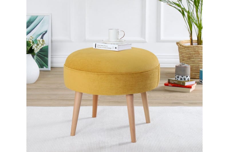 Graysen Sittpuff 40 cm - Gul - Products - Möbler - Fåtölj & stolar - Pall & puff - Sittpuff