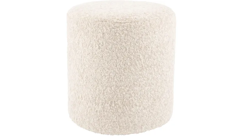 House Puff 35 cm Rund Teddy - Vit - Products - Möbler - Fåtölj & stolar - Pall & puff - Sittpuff