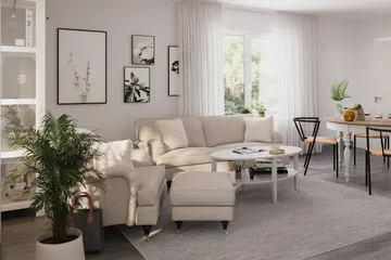 Howard Classic Fotpall - Beige - Products - Möbler - Fåtölj & stolar - Pall & puff - Fotpallar