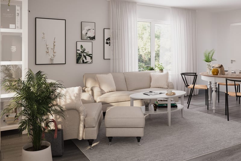 Howard Classic Fotpall - Beige - Products - Möbler - Fåtölj & stolar - Pall & puff - Fotpallar