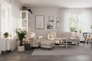 Howard Classic Fotpall - Beige - Products - Möbler - Fåtölj & stolar - Pall & puff - Fotpallar