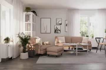 Howard Classic Fotpall - Mörkbeige - Products - Möbler - Fåtölj & stolar - Pall & puff - Fotpallar