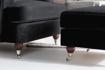 Howard Riviera Fotpall Sammet - Svart - Products - Möbler - Fåtölj & stolar - Pall & puff - Fotpallar