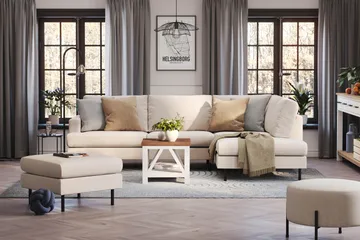 Menard Compact Fotpall 68 cm - Beige - Products - Möbler - Fåtölj & stolar - Pall & puff - Fotpallar