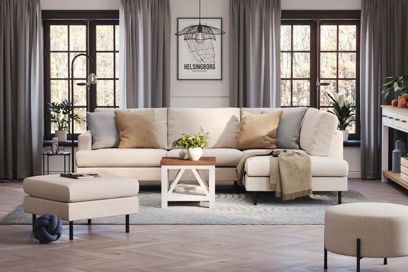Menard Compact Fotpall 68 cm - Beige - Products - Möbler - Fåtölj & stolar - Pall & puff - Fotpallar