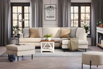 Menard Compact Fotpall 68 cm - Beige - Products - Möbler - Fåtölj & stolar - Pall & puff - Fotpallar