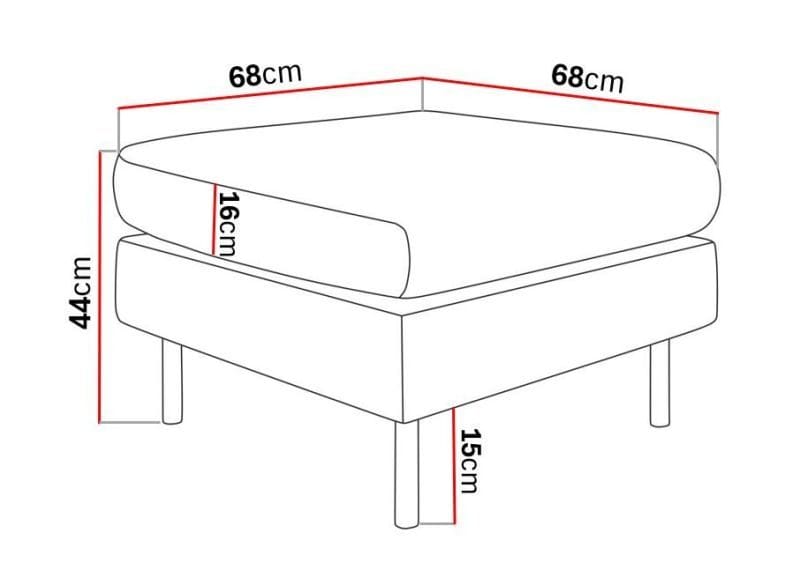 Menard Compact Fotpall 68 cm - Grå - Products - Möbler - Fåtölj & stolar - Pall & puff - Fotpallar