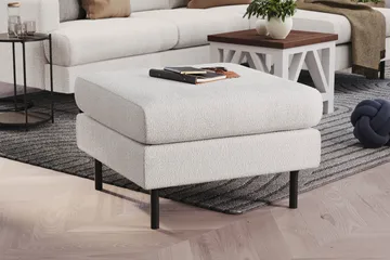 Menard Compact Fotpall 68 cm - Vit - Products - Möbler - Fåtölj & stolar - Pall & puff - Fotpallar