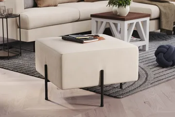 Menard Compact Sittpuff 60 cm Kvadratisk - Beige - Products - Möbler - Fåtölj & stolar - Pall & puff - Sittpuff
