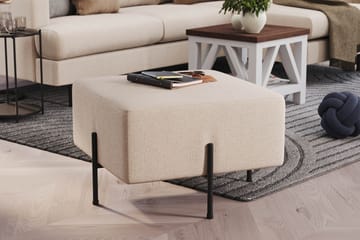 Menard Compact Sittpuff 60 cm Kvadratisk - Beige - Products - Möbler - Fåtölj & stolar - Pall & puff - Sittpuff