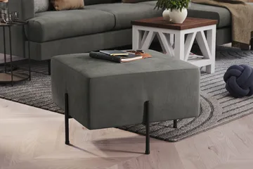 Menard Compact Sittpuff 60 cm Kvadratisk - Grå - Products - Möbler - Fåtölj & stolar - Pall & puff - Sittpuff