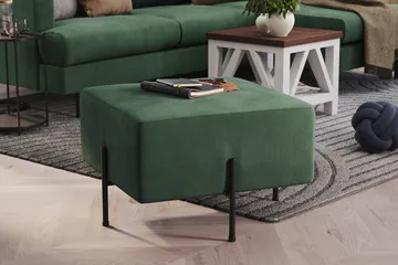 Menard Compact Sittpuff 60 cm Kvadratisk - Grön - Products - Möbler - Fåtölj & stolar - Pall & puff - Sittpuff