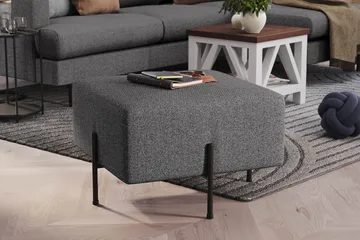 Menard Compact Sittpuff 60 cm Kvadratisk - Mörkgrå - Products - Möbler - Fåtölj & stolar - Pall & puff - Sittpuff