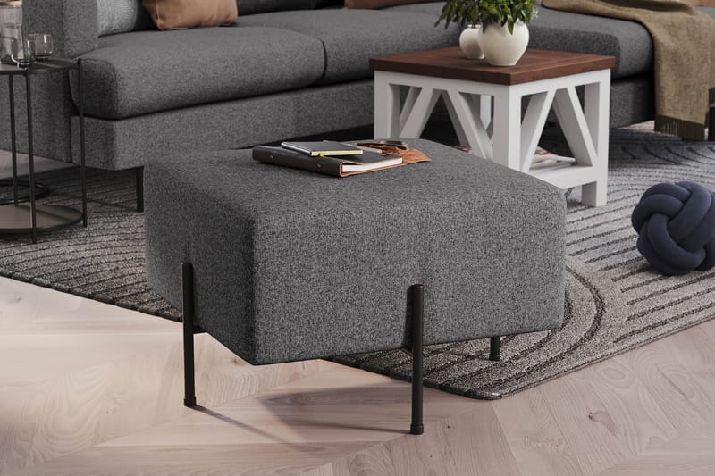 Menard Compact Sittpuff 60 cm Kvadratisk - Mörkgrå - Products - Möbler - Fåtölj & stolar - Pall & puff - Sittpuff