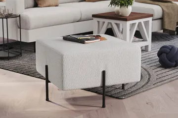 Menard Compact Sittpuff 60 cm Kvadratisk - Vit - Products - Möbler - Fåtölj & stolar - Pall & puff - Sittpuff