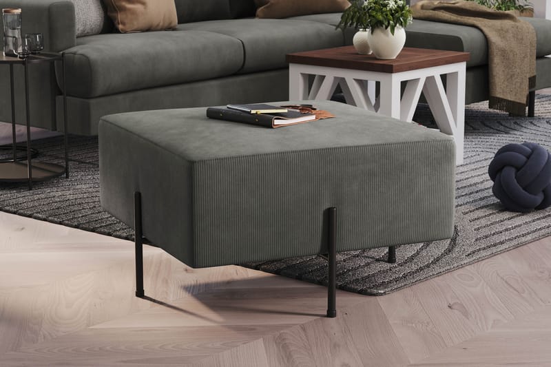 Menard Compact Sittpuff 70 cm Kvadratisk - Grå - Products - Möbler - Fåtölj & stolar - Pall & puff - Sittpuff
