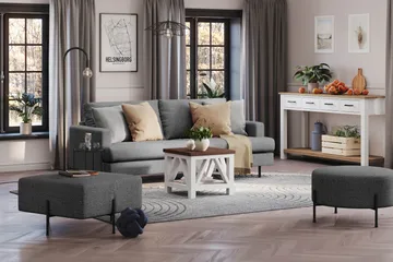 Menard Compact Sittpuff 70 cm Kvadratisk - Mörkgrå - Products - Möbler - Fåtölj & stolar - Pall & puff - Sittpuff