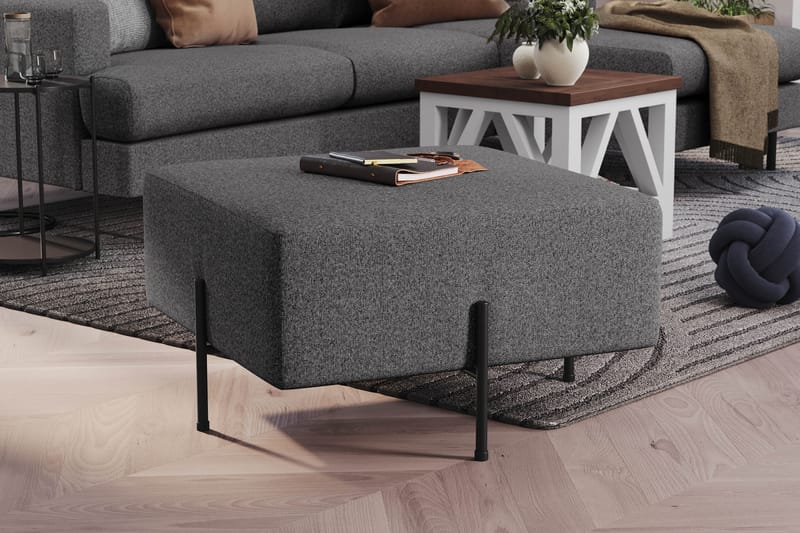 Menard Compact Sittpuff 70 cm Kvadratisk - Mörkgrå - Products - Möbler - Fåtölj & stolar - Pall & puff - Sittpuff