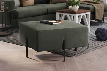Menard Compact Sittpuff 70 cm Kvadratisk - Mörkgrön - Products - Möbler - Fåtölj & stolar - Pall & puff - Sittpuff