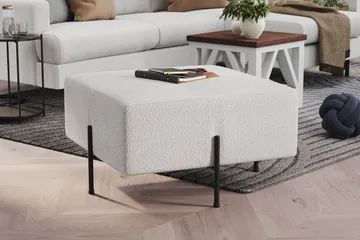 Menard Compact Sittpuff 70 cm Kvadratisk - Vit - Products - Möbler - Fåtölj & stolar - Pall & puff - Sittpuff