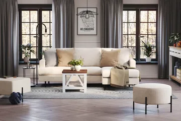 Menard Compact Sittpuff Rund 60 cm - Beige - Products - Möbler - Fåtölj & stolar - Pall & puff - Sittpuff