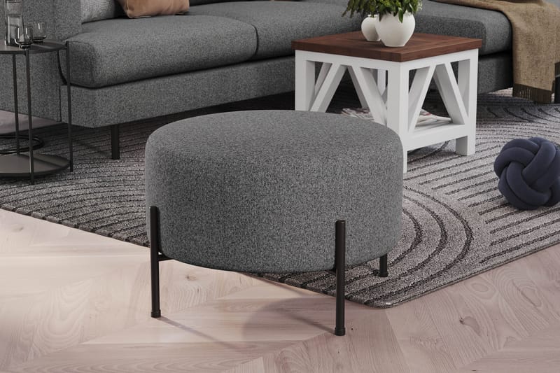 Menard Compact Sittpuff Rund 60 cm - Mörkgrå - Products - Möbler - Fåtölj & stolar - Pall & puff - Sittpuff