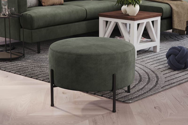 Menard Compact Sittpuff Rund 60 cm - Mörkgrön - Products - Möbler - Fåtölj & stolar - Pall & puff - Sittpuff